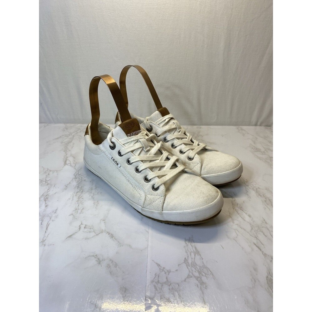 Taos Starburst Womens Size 10 Shoes White Canvas Fashion Sneakers 4105909